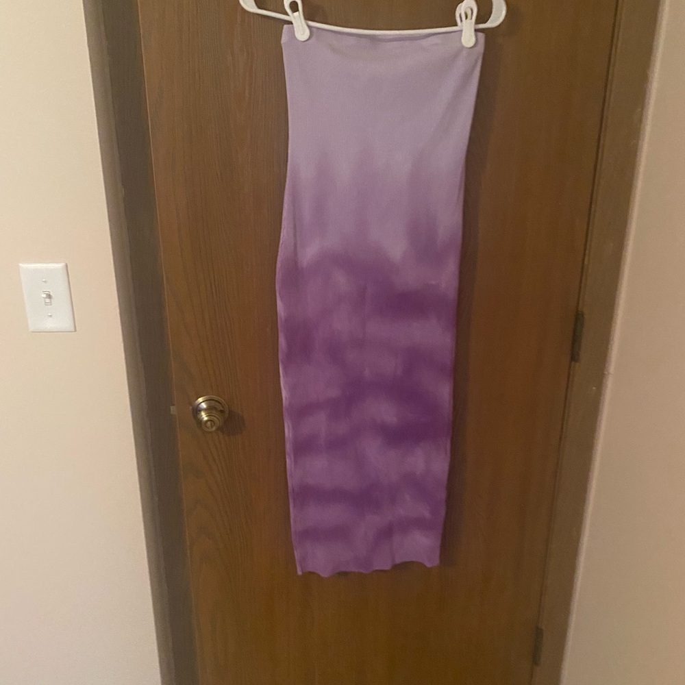 Brand New Purple Tie-Dye Strapless Dress SZ Large - Picture 2 of 2